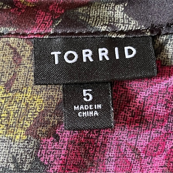 Torrid Georgette Goddess Neck Tank Top Floral Print Women’s Plus Size 5 Zip - Picture 11 of 12